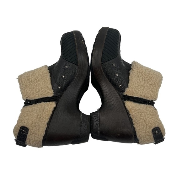 JBU Brown Black Side Zipper Faux Fur Ankle Booties Size 8.5 Women's - Picture 6 of 9